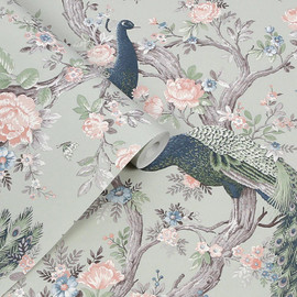 130113 Belvedere Sage Green Wallpaper by Laura Ashley