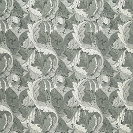 F1740/05 Acanthus Jacquard William Morris Weaves Slate Fabric by Clarke & Clarke