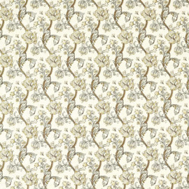 F1742/01 Golden Lily Embroidery William Morris Weaves Dove Fabric by Clarke & Clarke