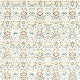 F1745/02 Strawberry Thief Embroidery William Morris Weaves Denim Fabric by Clarke & Clarke