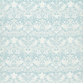 F1746/04 Strawberry Thief Jacquard William Morris Weaves Mineral Fabric by Clarke & Clarke