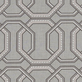 F1451/01 Repeat Origins Charcoal Fabric by Clarke and Clarke