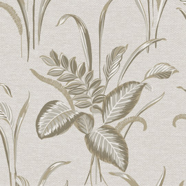 GB 9009 Palma Leaf Mocha and Champange Wallpaper By Belgravia Zambaiti Parati