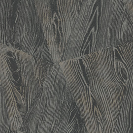 10439-47 Sonata Wood Grain Black Metallic Wallpaper By Erismann