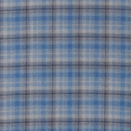 236747 Samphrey Check Islay Wools Indigo/China Fabric by Sanderson