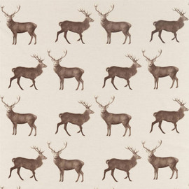 226528 Evesham Deer Elysian Linen/Chalk Fabric by Sanderson