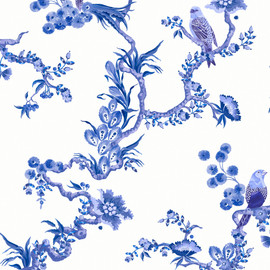 131425 Birds & Berries Blue Wallpaper by Cath Kidston 131425 Birds & Berries Blue Wallpaper by Cath Kidston