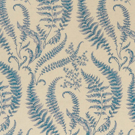 F1328/02 Folium Eden Denim Fabric by Clarke and Clarke