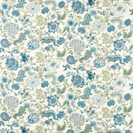 227320 Salisbury Jacobean Highgrove Tetbury Blue Fabric by Sanderson