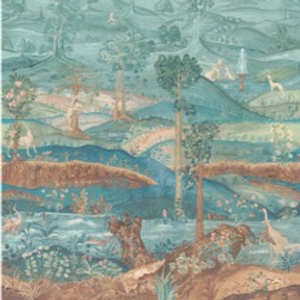 BW45150.2 Royal Park Panel Teal Royal Court Wallpaper by GP&J Baker