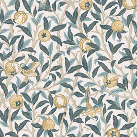 140501 Bird & Pomegranate Cloudy Blues William Morris at Home Wallpaper by Graham & Brown 140501 Bird & Pomegranate Cloudy Blues William Morris at Home Wallpaper by Graham & Brown