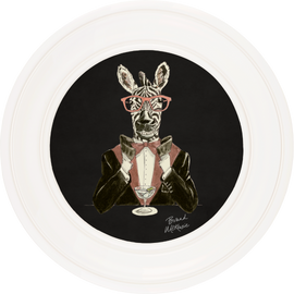 Happy Hour Marty on Charcoal Black Framed Art Prints by Brand McKenzie