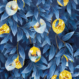 BMGI006/04C Disco Lemons Deep Ocean Wallpaper by Brand McKenzie