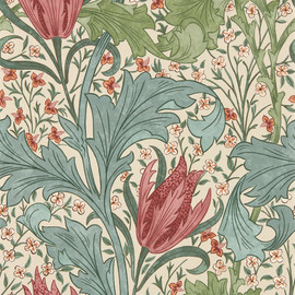 217596 Lent Lily The Unfinished Works Plum/Bayleaf Wallpaper by Morris & Co