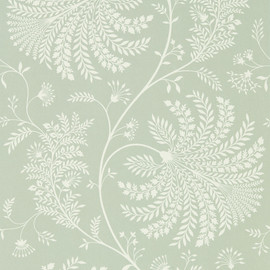 216341 Mapperton Curios Sage/Cream Wallpaper by Sanderson