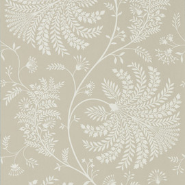 216342 Mapperton Curios Linen/Cream Wallpaper by Sanderson