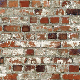 J71408 Red White Brick Effect Wallpaper by Muriva
