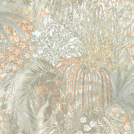 A82503 Paradise Teal Orange Wallpaper by Grandeco