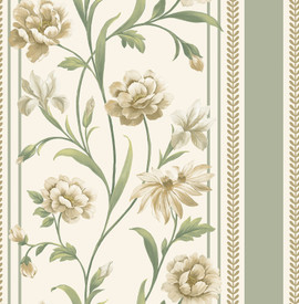 756 Raya Sage/Cream Wallpaper by Belgravia