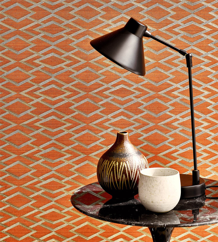 J8001-06 Geometric Silk Atmosphere IV Wallpaper By Jane Churchill J8001-06 Geometric Silk Atmosphere IV Wallpaper By Jane Churchill