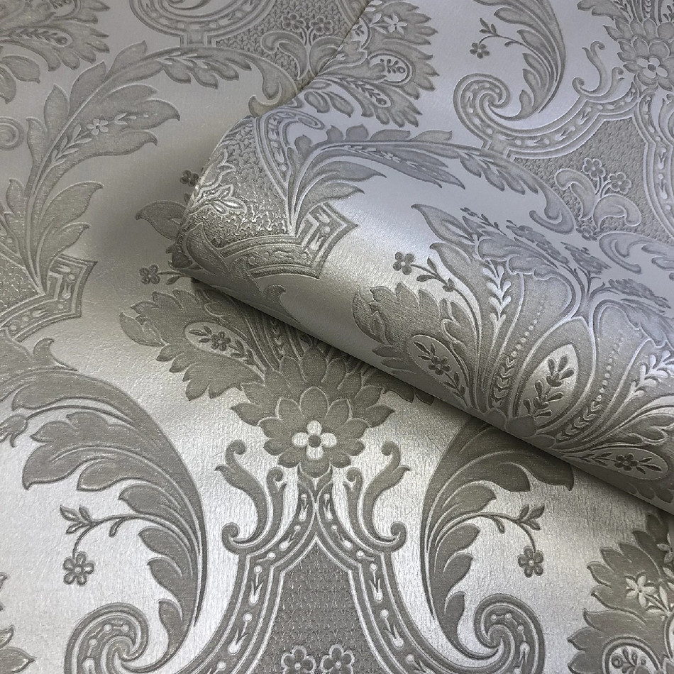 7372 Amara Gunmetal Damask Wallpaper By Belgravia