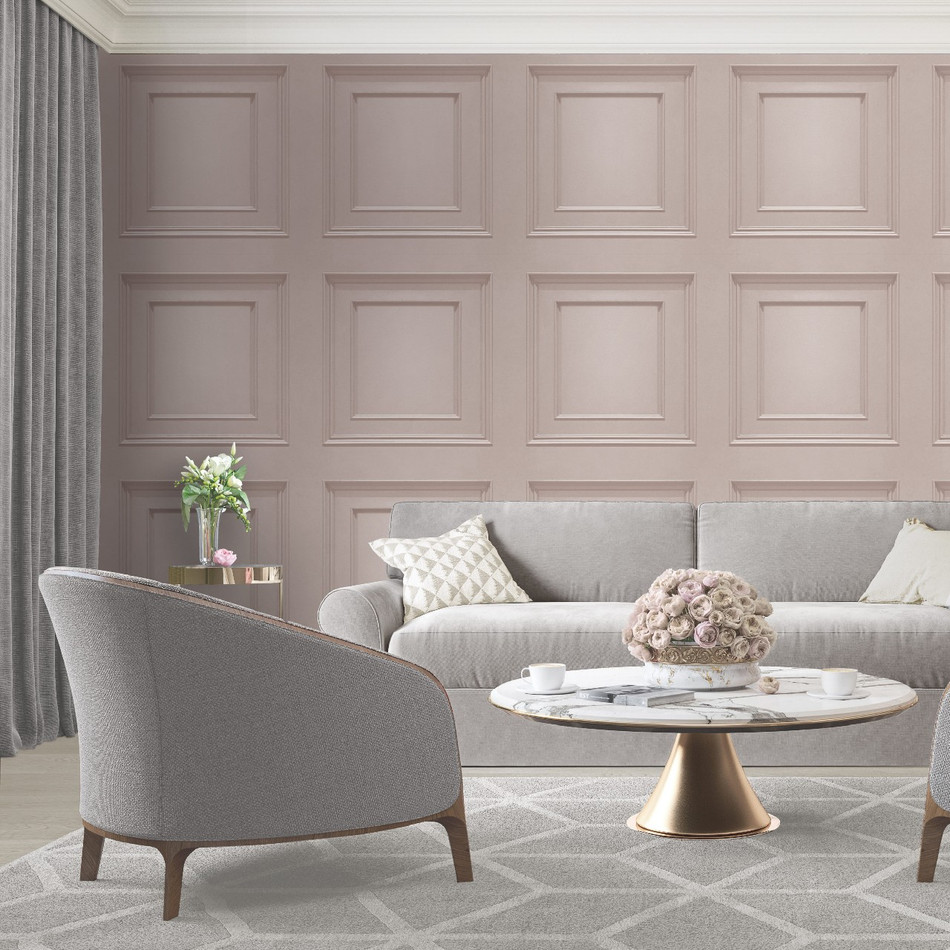 7377 Amara Soft Pink Panel Wallpaper By Belgravia
