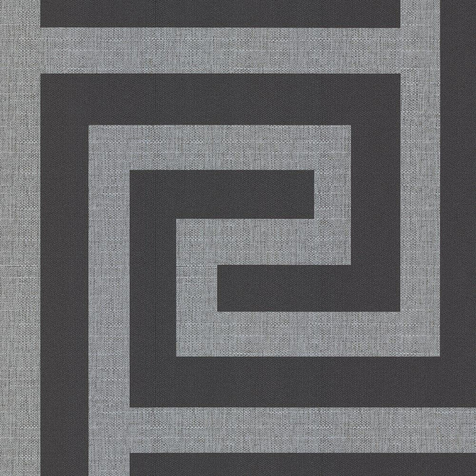 London Greek Key wallpaper in pewter  I Love Wallpaper