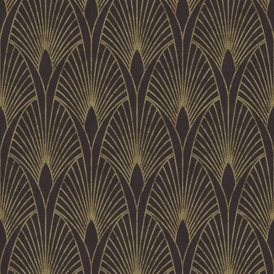 White and gold geometric floral motif art deco Pattern Wallpaper for Walls  | Palais de Deco