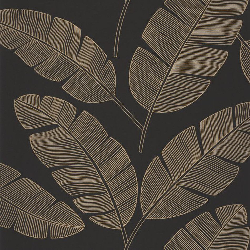 MLG101102090 Banana Tree Metallise Moonlight Wallpaper By Caselio