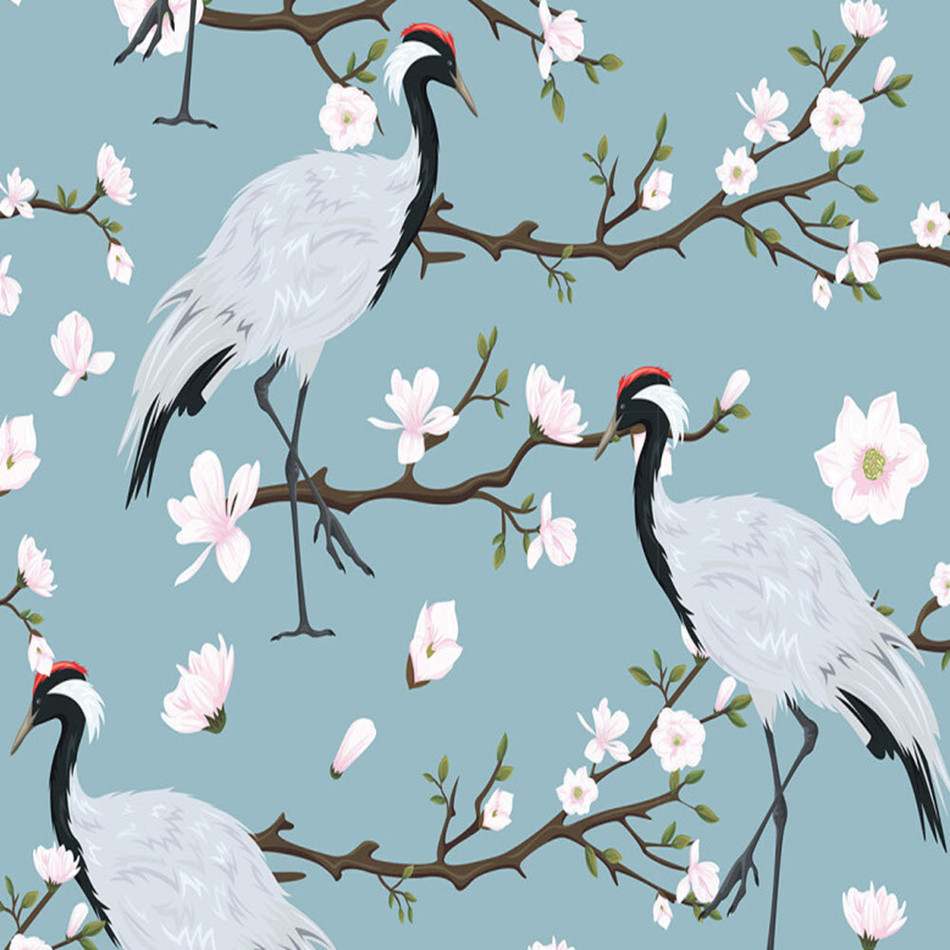 DD118584 Japanese Cranes Designwalls Wallpaper by A S Creation