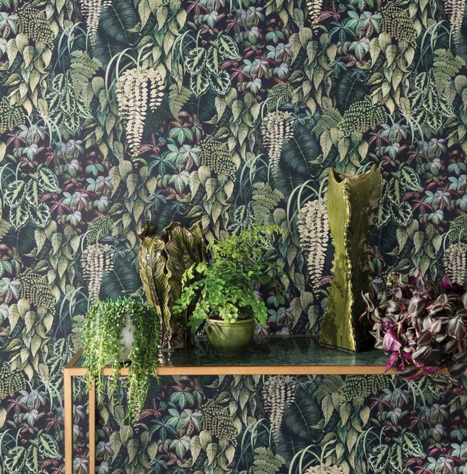 W7330-02 Green Wall Folium Wallpaper By Osborne & Little W7330-02 Green Wall Folium Wallpaper By Osborne & Little