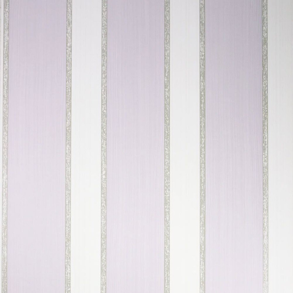 Osborne & Little Strand Portland Stripe Ivory and Lilac - W6292-07 Wallpaper