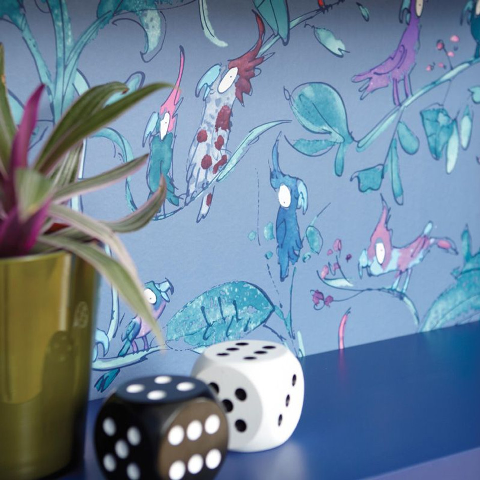 Zagazoo Cockatoos Beige, Pink and Purple - W6060/03 Wallpaper