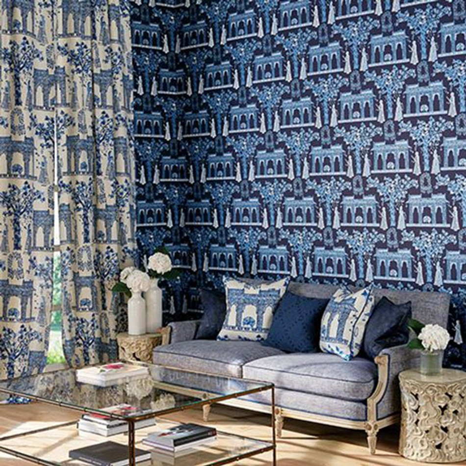 NCW4272-01 Pavilion Garden Coromandel Wallpaper By Nina Campbell