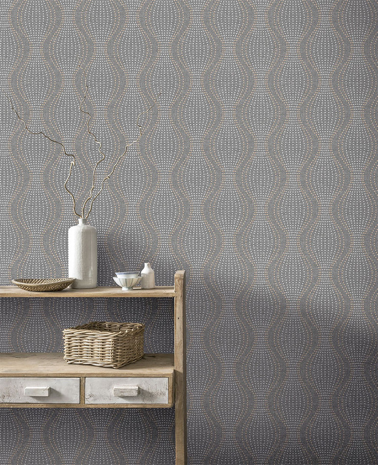 921001 Calico Dot Gunmetal Wallpaper By Arthouse