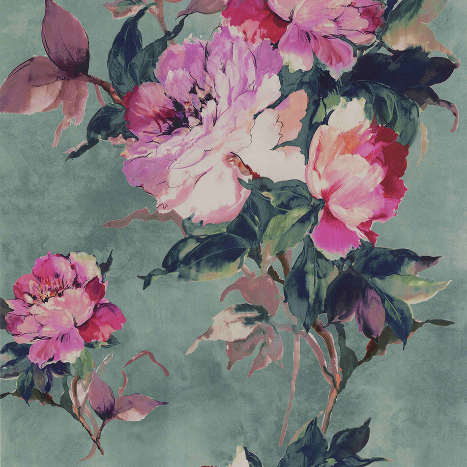 1703-108-05 Madama Butterfly Camellia Wallpaper By 1838 Wallcoverings