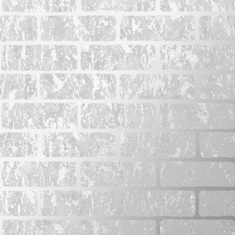 106523 Milan Brick Silver Superfresco Wallpaper By Graham & Brown