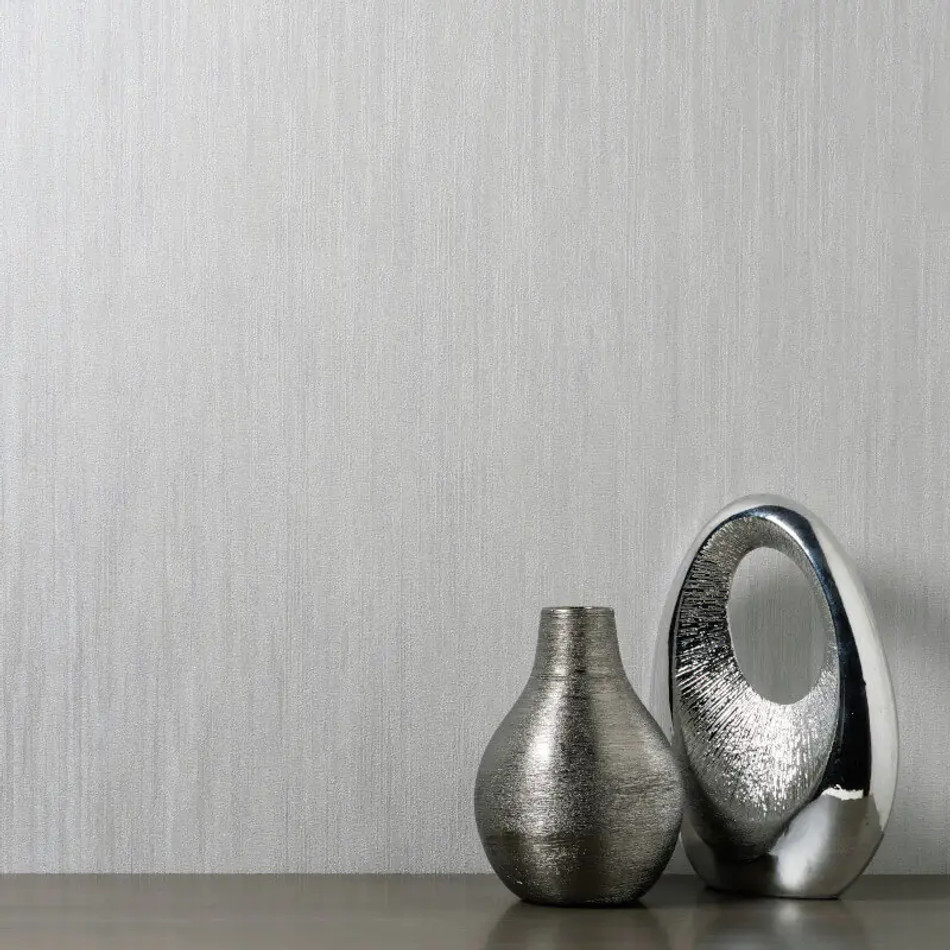 Fine Décor Milano Grey Plain M95591 Wallpaper | WallpaperSales