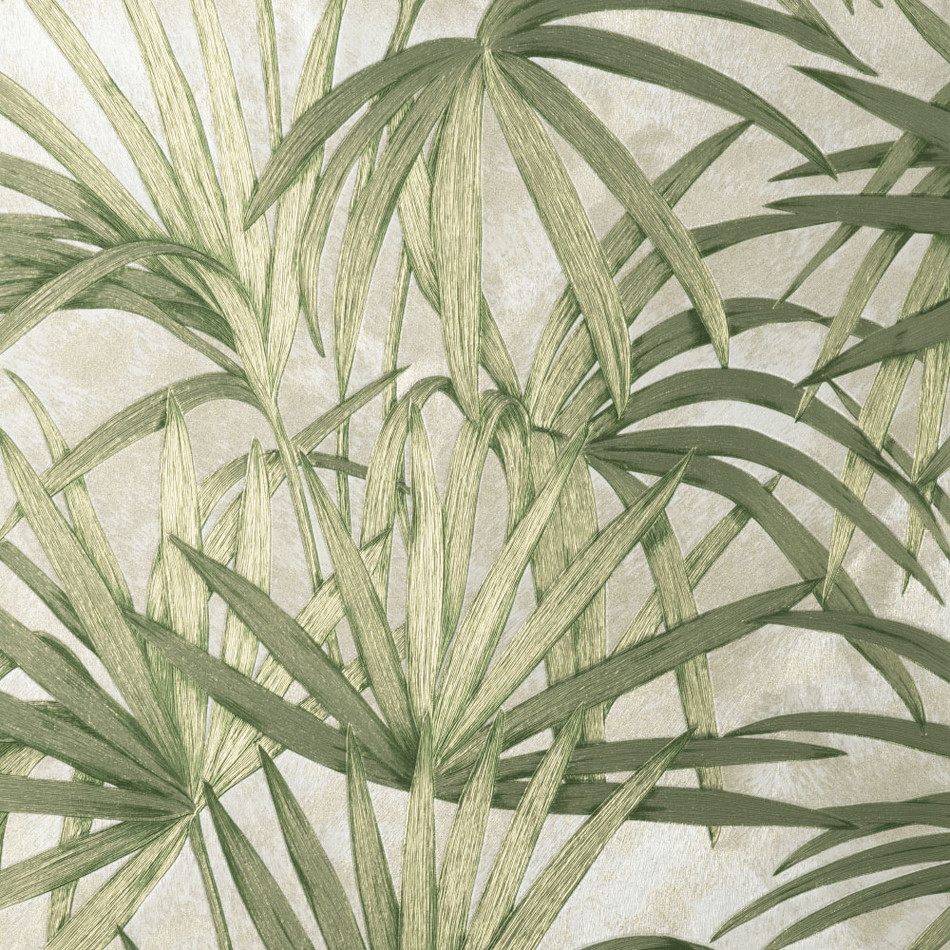 M95624 Milano Vymura Palm Leaf Green Wallpaper by Fine Décor