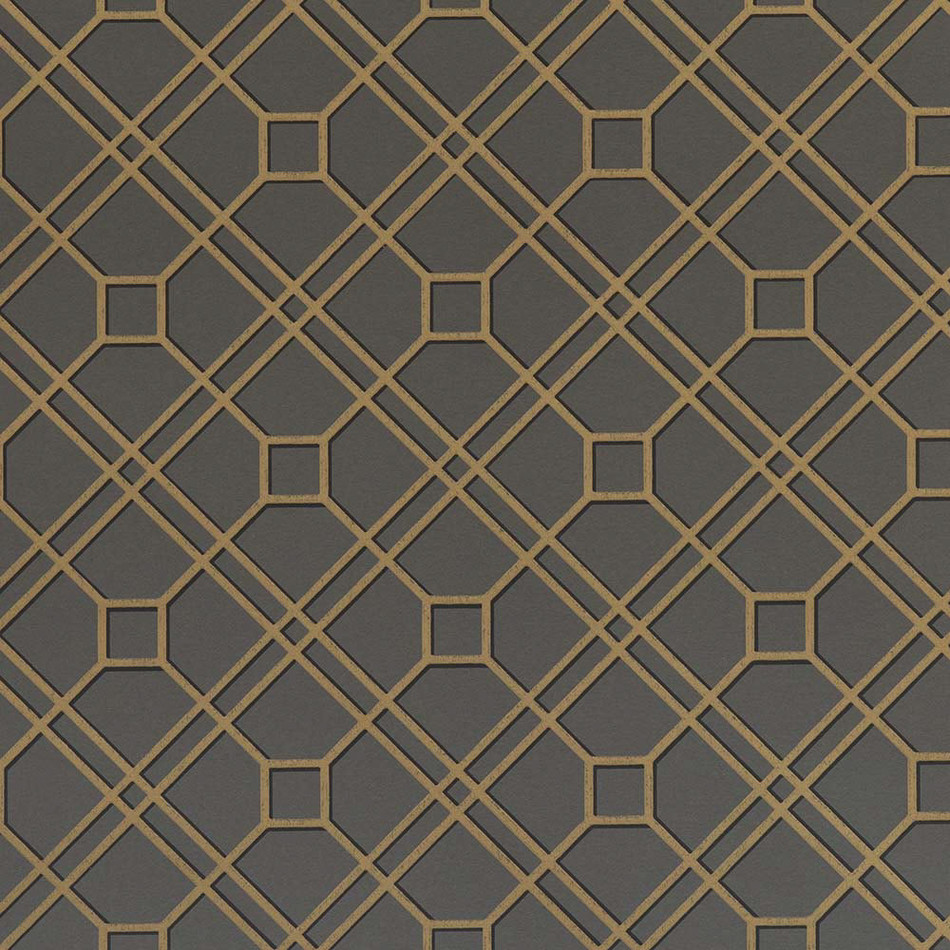 BW45071-7 Langdale Trellis Charcoal Signature II Wallpaper by GP & J Baker