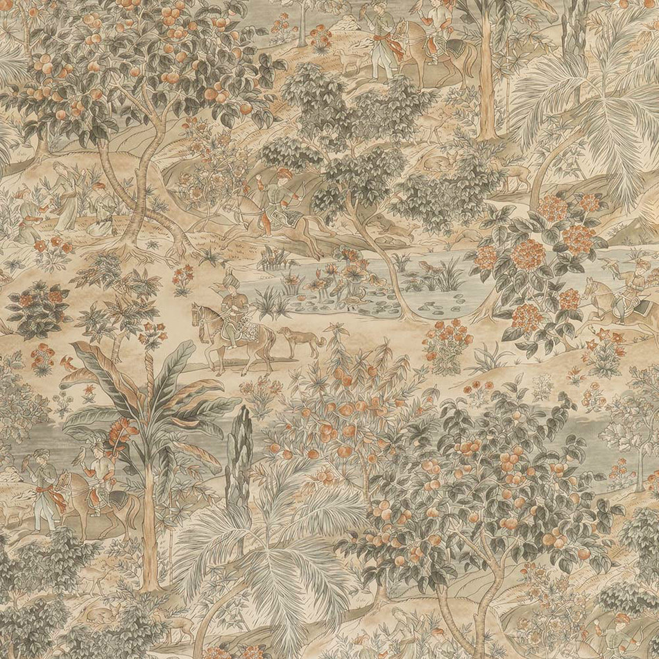 BW45088-4 Ramayana Woodsmoke Signature II Wallpaper by GP & J Baker