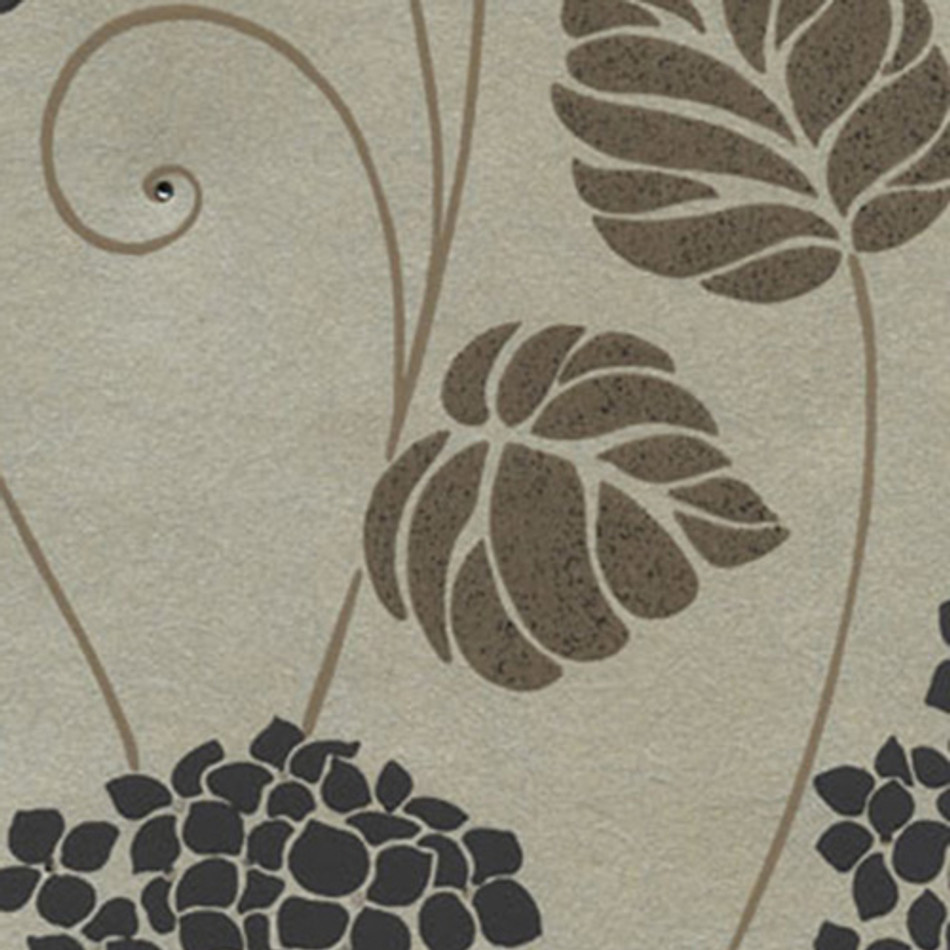 Kandola First Love Hydrangea wallpaper Crystalised, Gilver/Black - W1434/04/215 Pattern