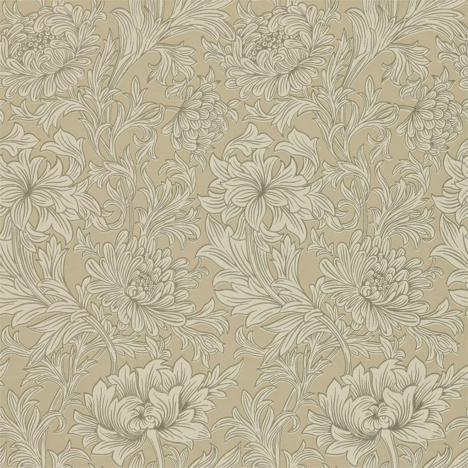 210417 Chrysanthemum Toile Compendium I & II Wallpaper By Morris & Co