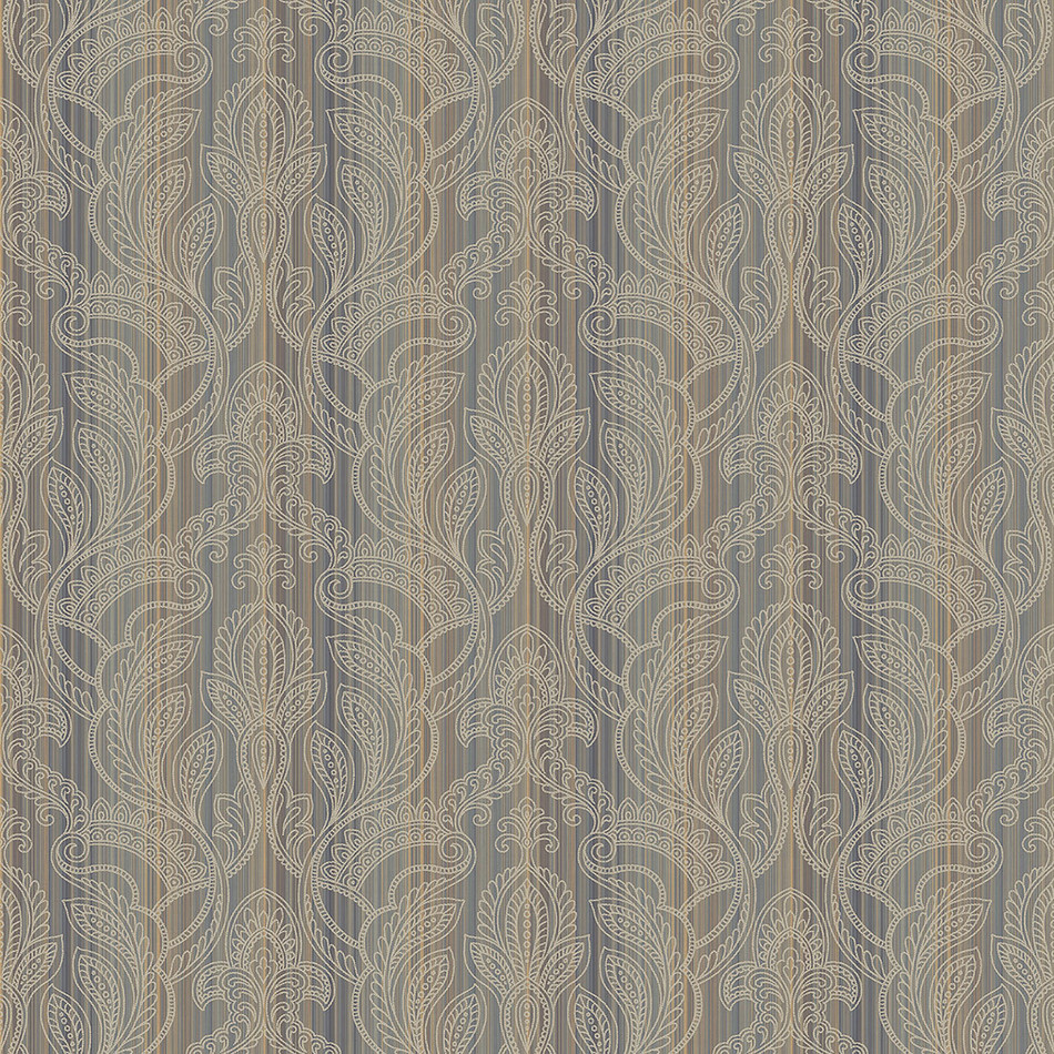 G34145 Metallic Thin Stripe with Paisley Nordic Elements Wallpaper by Galerie