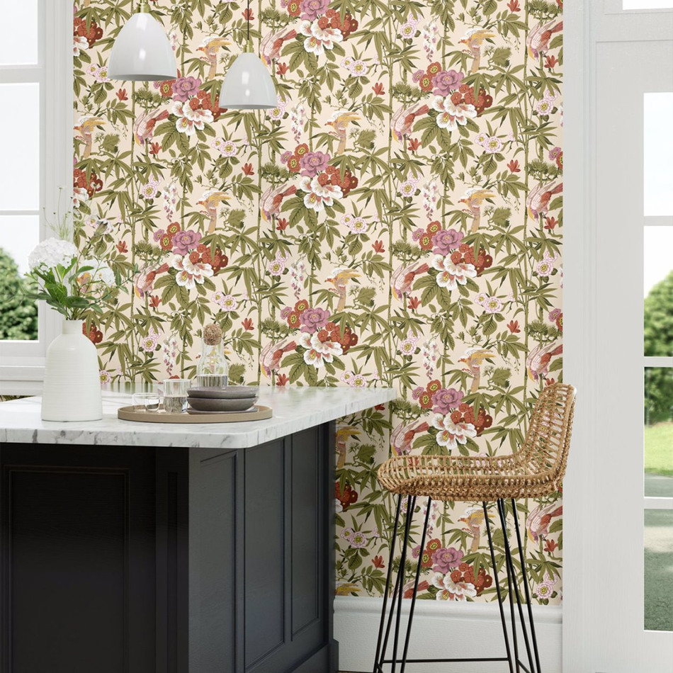 217128 ( DWAW217128 ) Bamboo & Birds Water Garden Wallpaper by Sanderson 217128 ( DWAW217128 ) Bamboo & Birds Water Garden Wallpaper by Sanderson