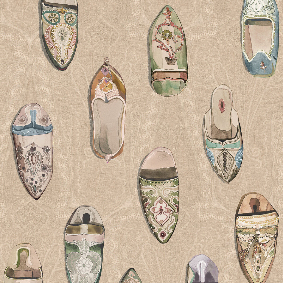 FG096/J102 Babouches Icons Wallpaper by Mulberry Home