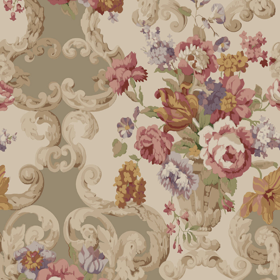 FG103/V54 Floral Rococo Icons Wallpaper by Mulberry Home