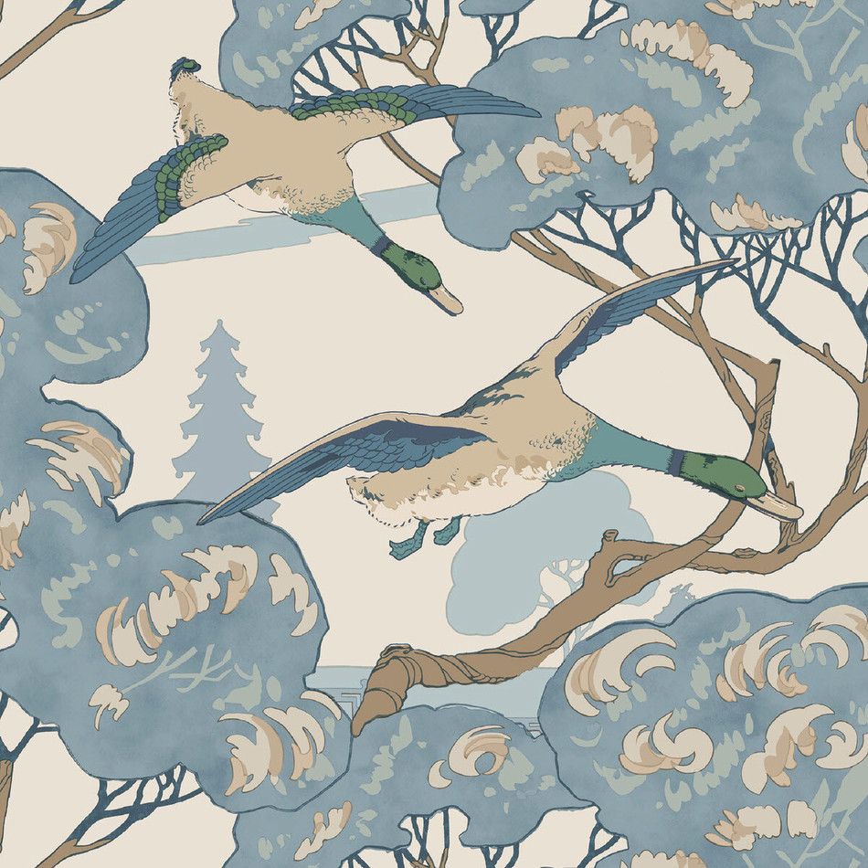 FG102/H101 Grand Flying Duck Icons Wallpaper by Mulberry Home