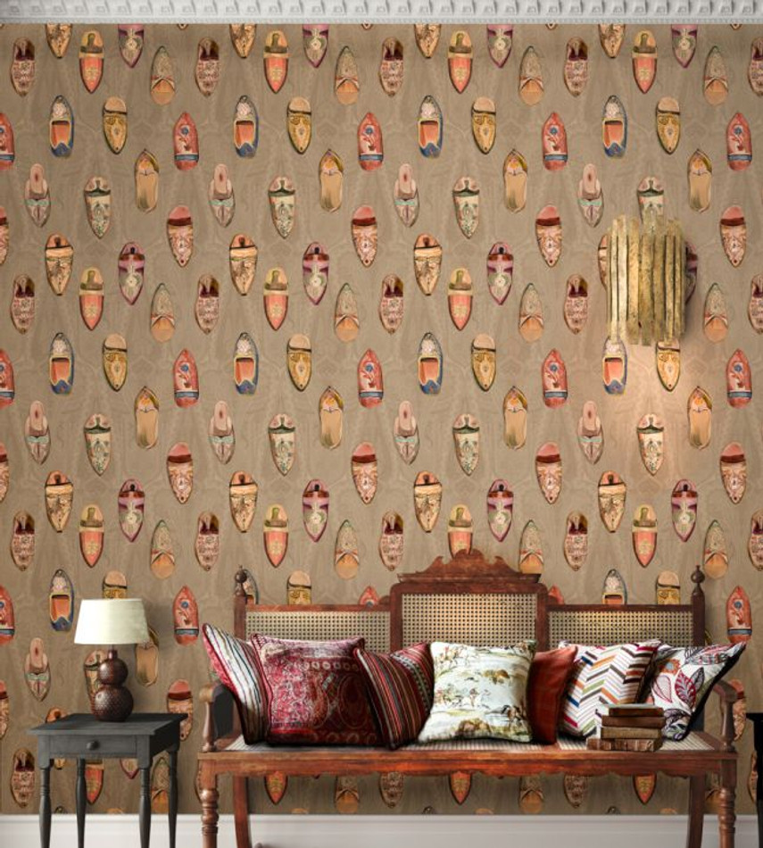 FG096/J52 Babouches Icons Wallpaper by Mulberry Home FG096/J52 Babouches Icons Wallpaper by Mulberry Home