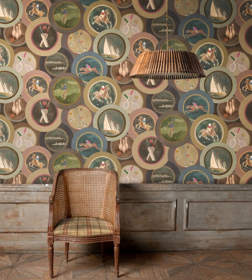 FG095/A15 Sporting Life Icons Wallpaper by Mulberry Home FG095/A15 Sporting Life Icons Wallpaper by Mulberry Home